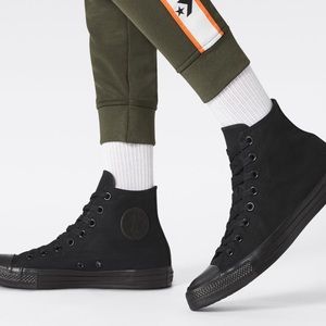 All black high top converse